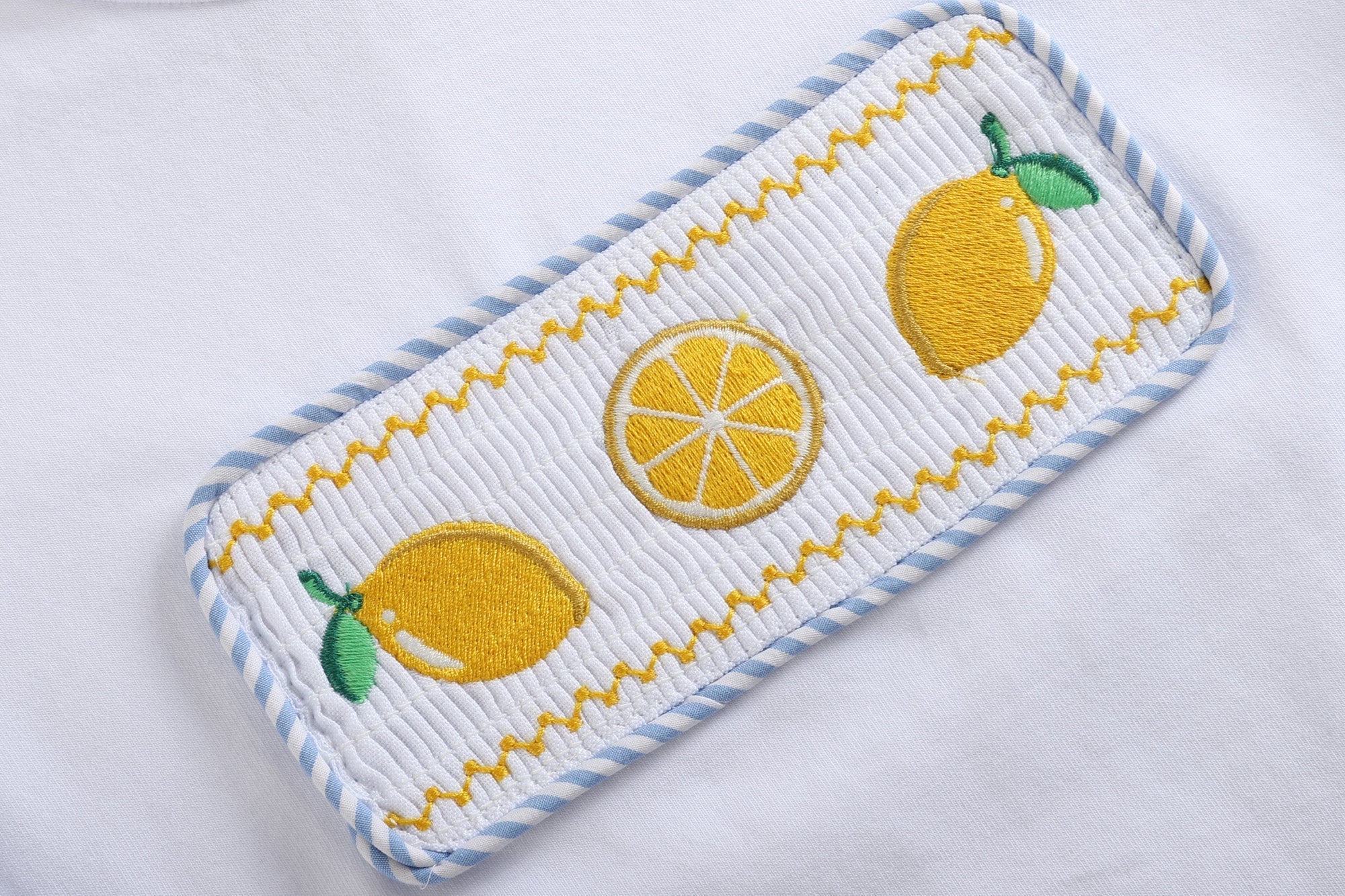 Yellow Gingham Lemon Smocked Shirt And Shorts Set