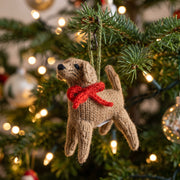 Yellow Lab Hand Knit Christmas Ornament