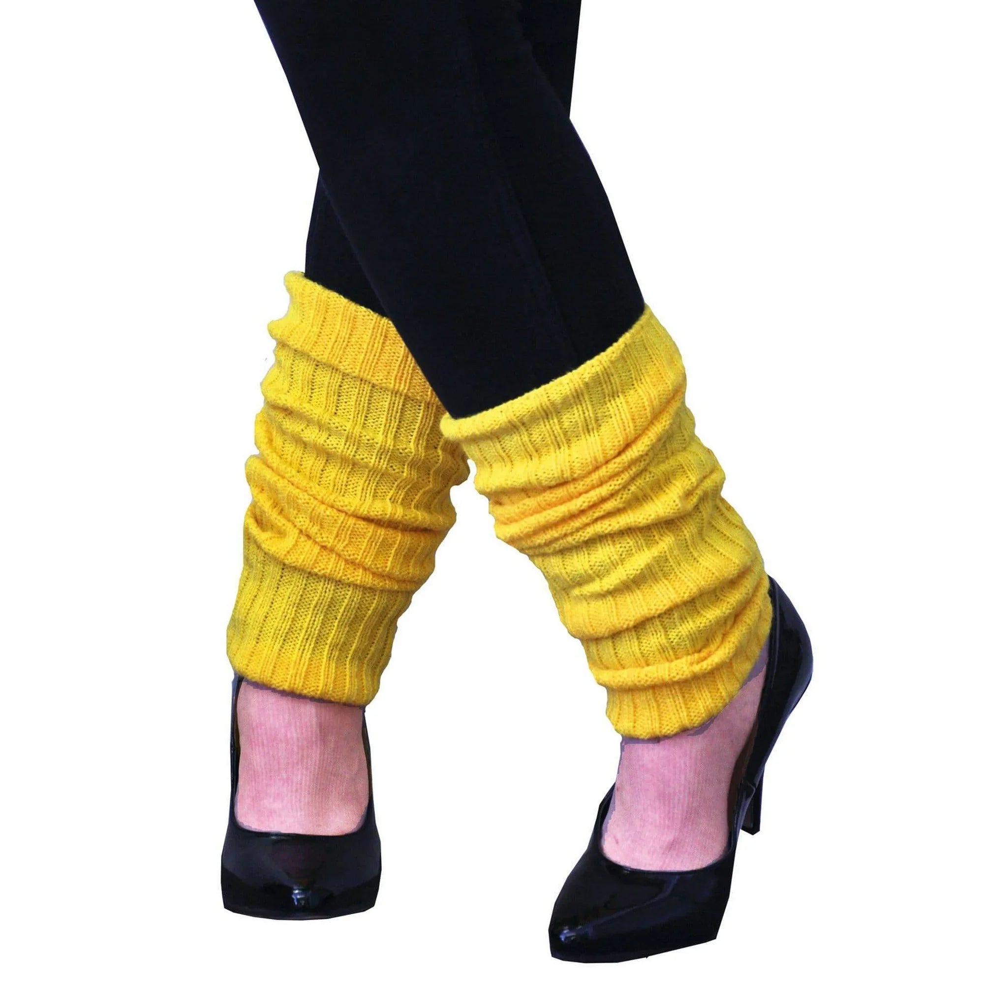 80s-style Leg Warmers Yellow, Standard Size