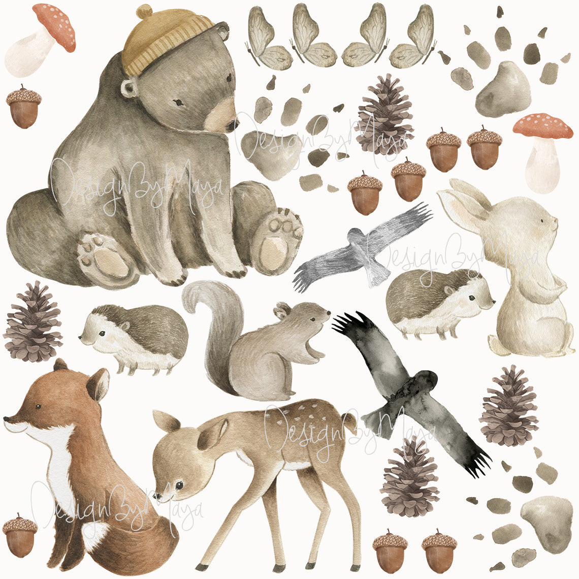 Yellowstone & Woodland Pine Trees - Fabric Nursery Wall Art Decals