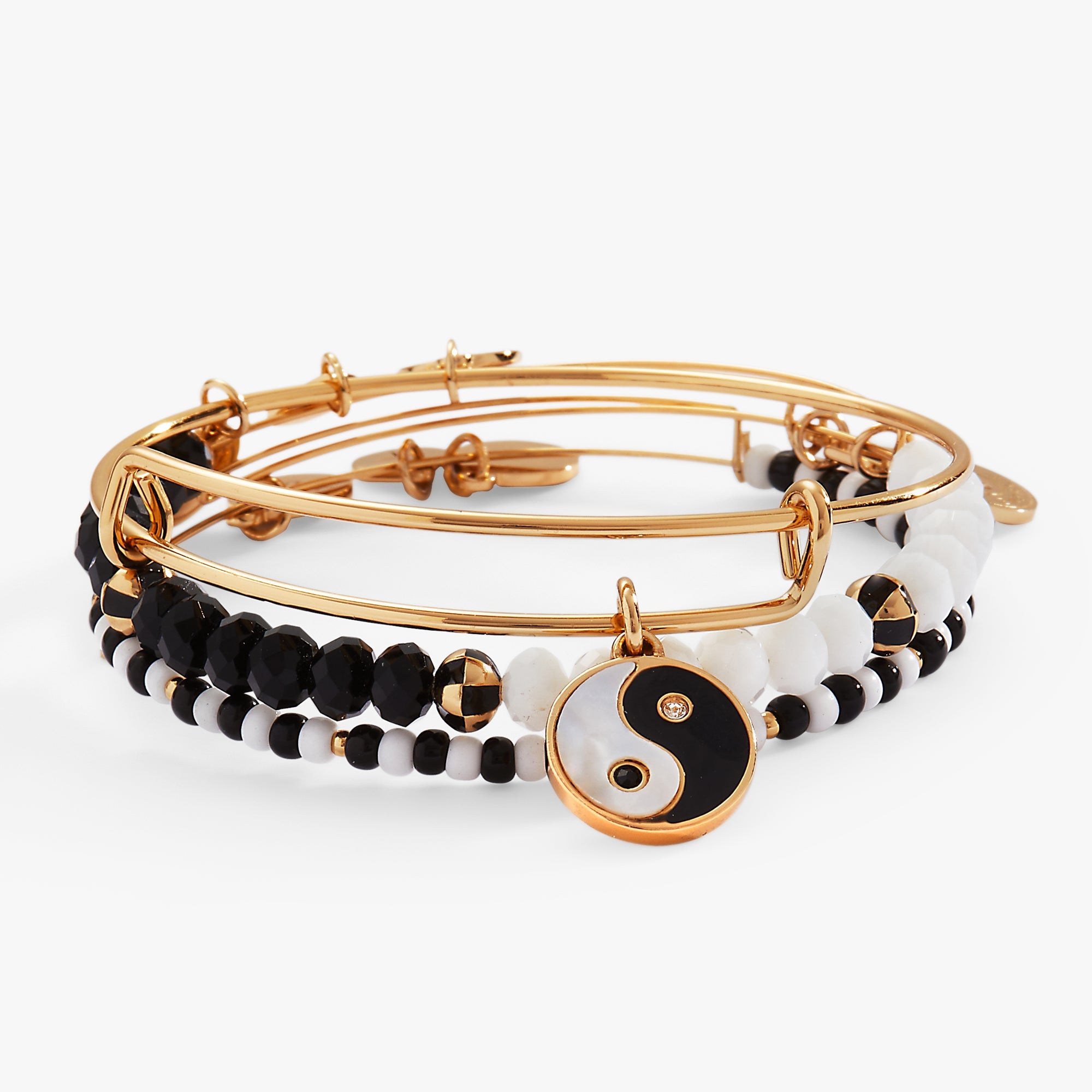 Mother Of Pearl Yin Yang Bangles Set Of 3