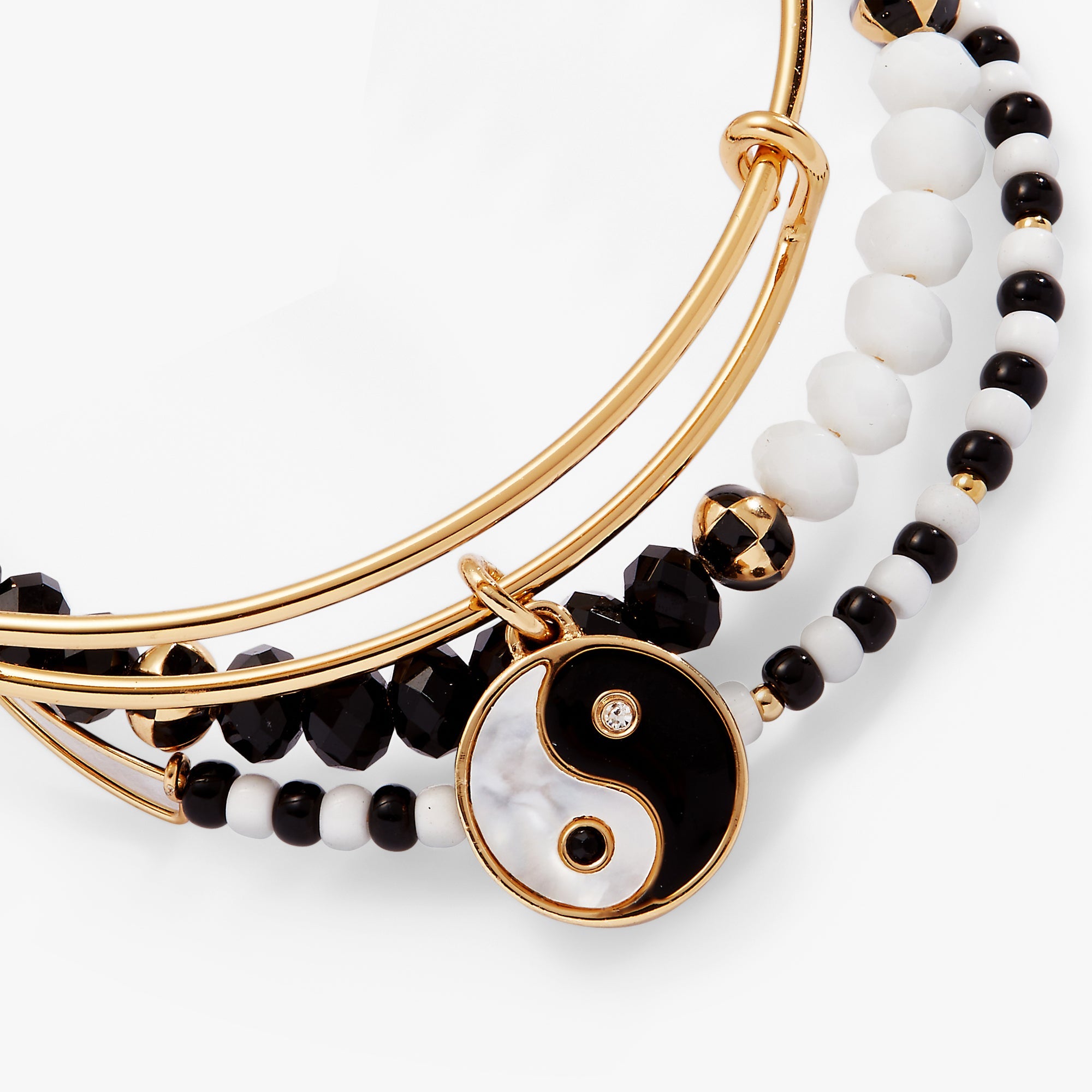 Mother Of Pearl Yin Yang Bangles Set Of 3