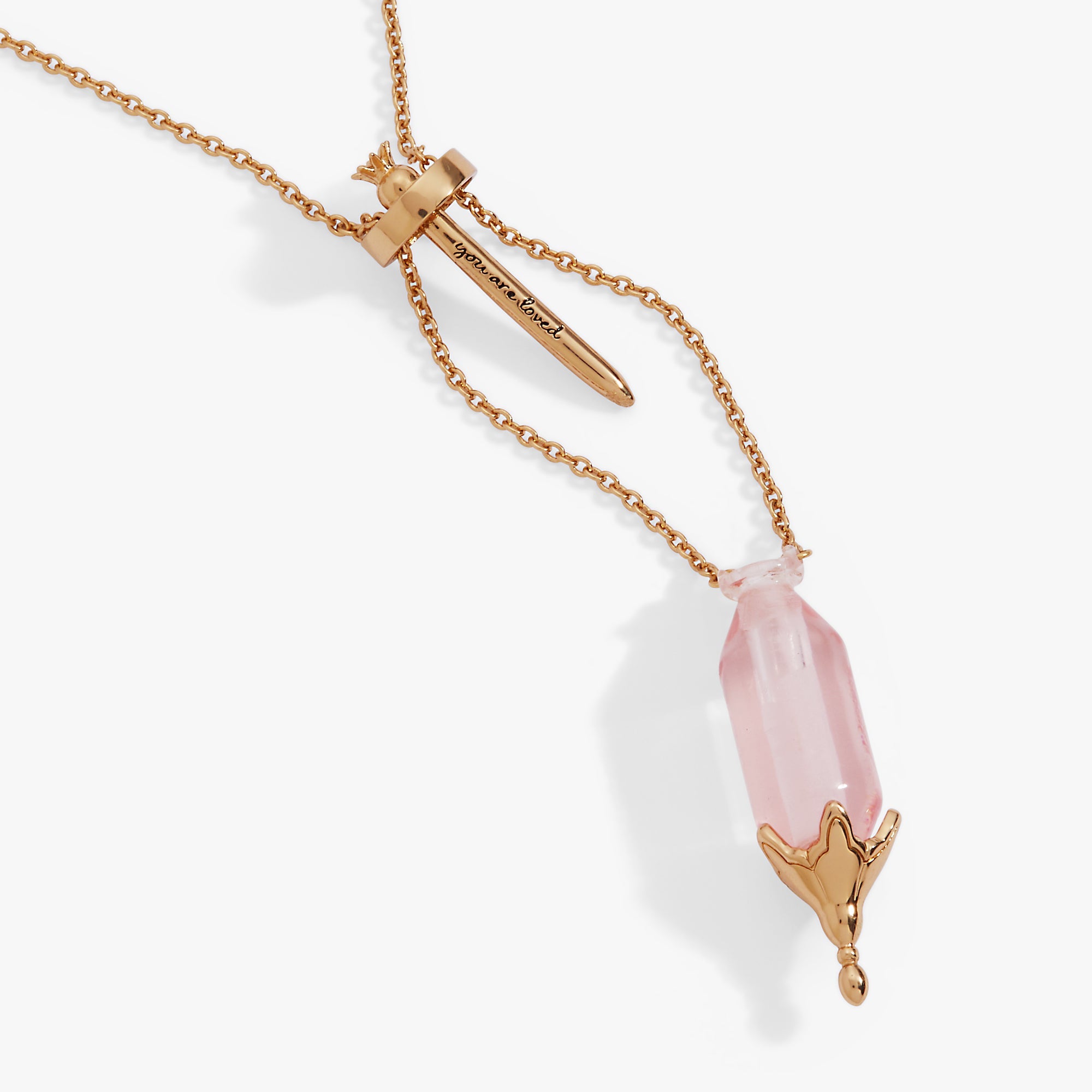 'you Are Loved' Potion Bottle Slider Necklace