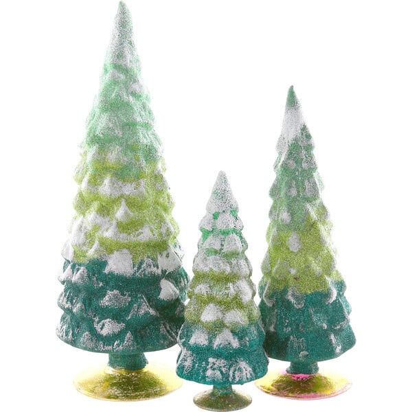 Glitter Gradient Tree Set, Green