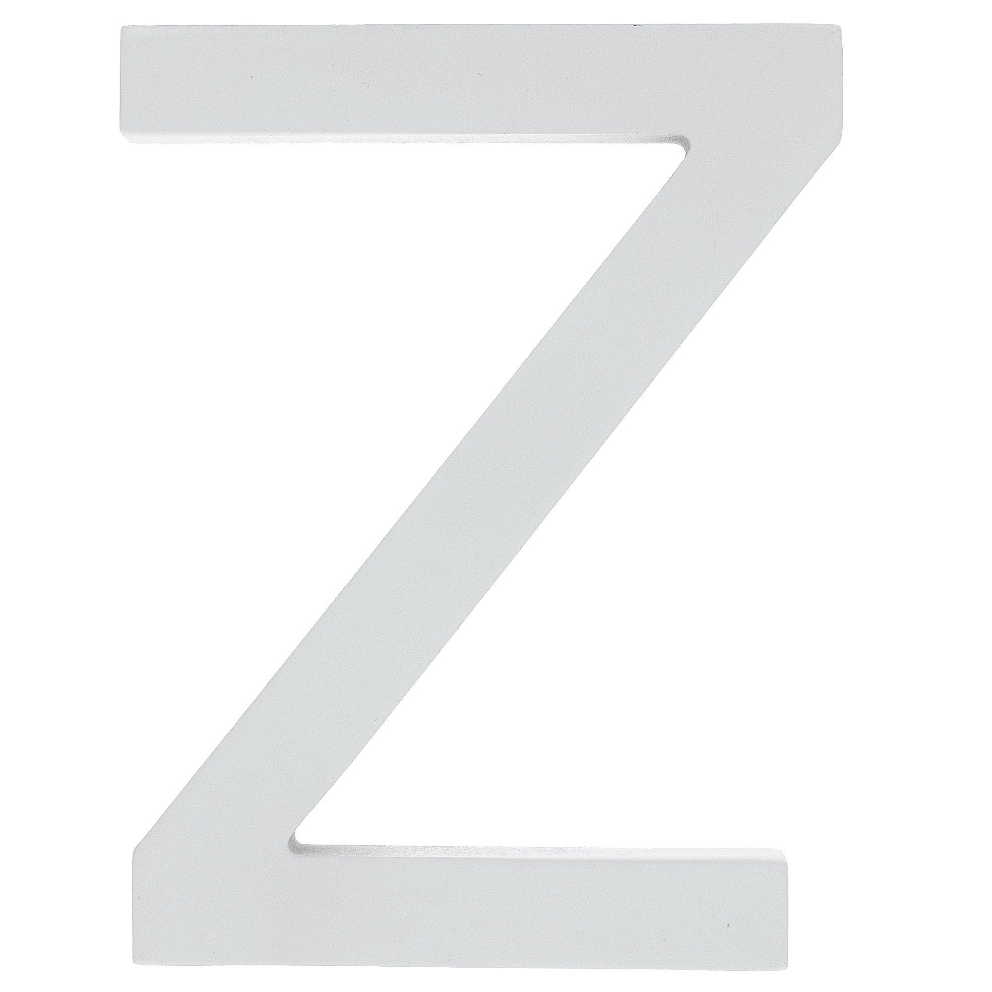 Arial Font White Painted Mdf Wood Letter Z (6 Inches)