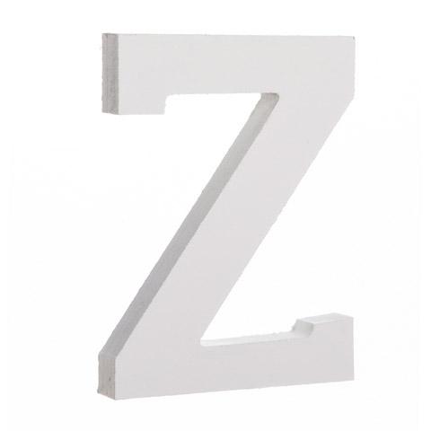 Courier Font White Color Wooden Letter Z (6 Inches)