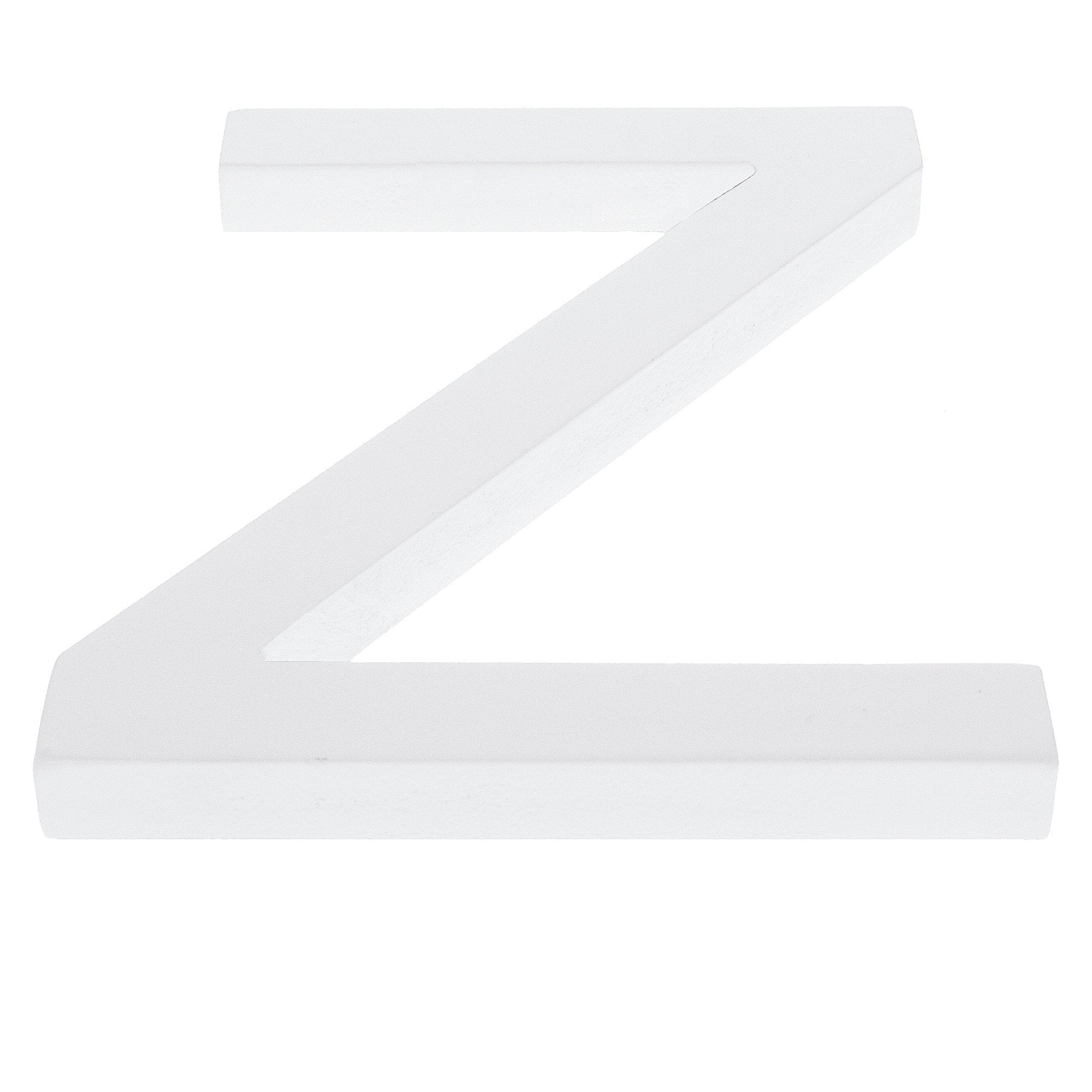 Arial Font White Painted Mdf Wood Letter Z (6 Inches)