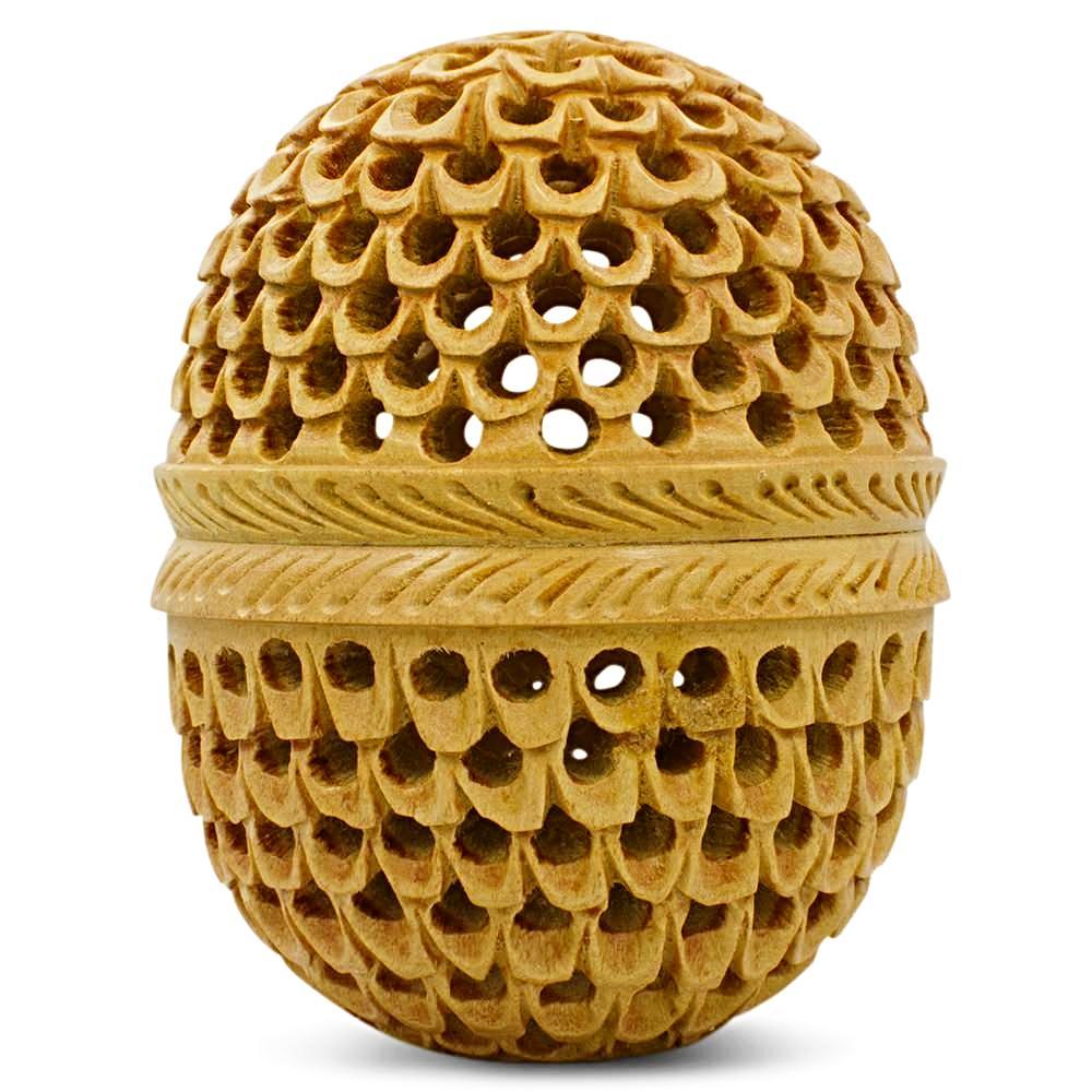 Hand Carved Hollow Wooden Easter Egg