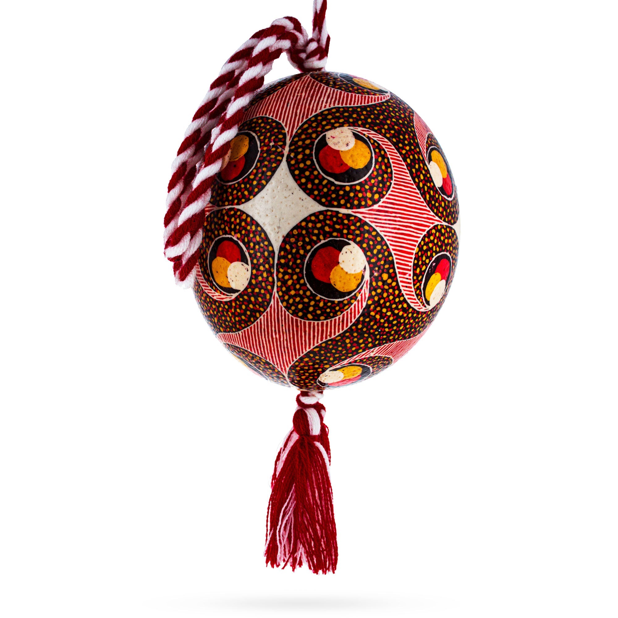 Ornament Traditional Ostrich Blown Batik Technique Ukrainian Easter Egg Pysanky