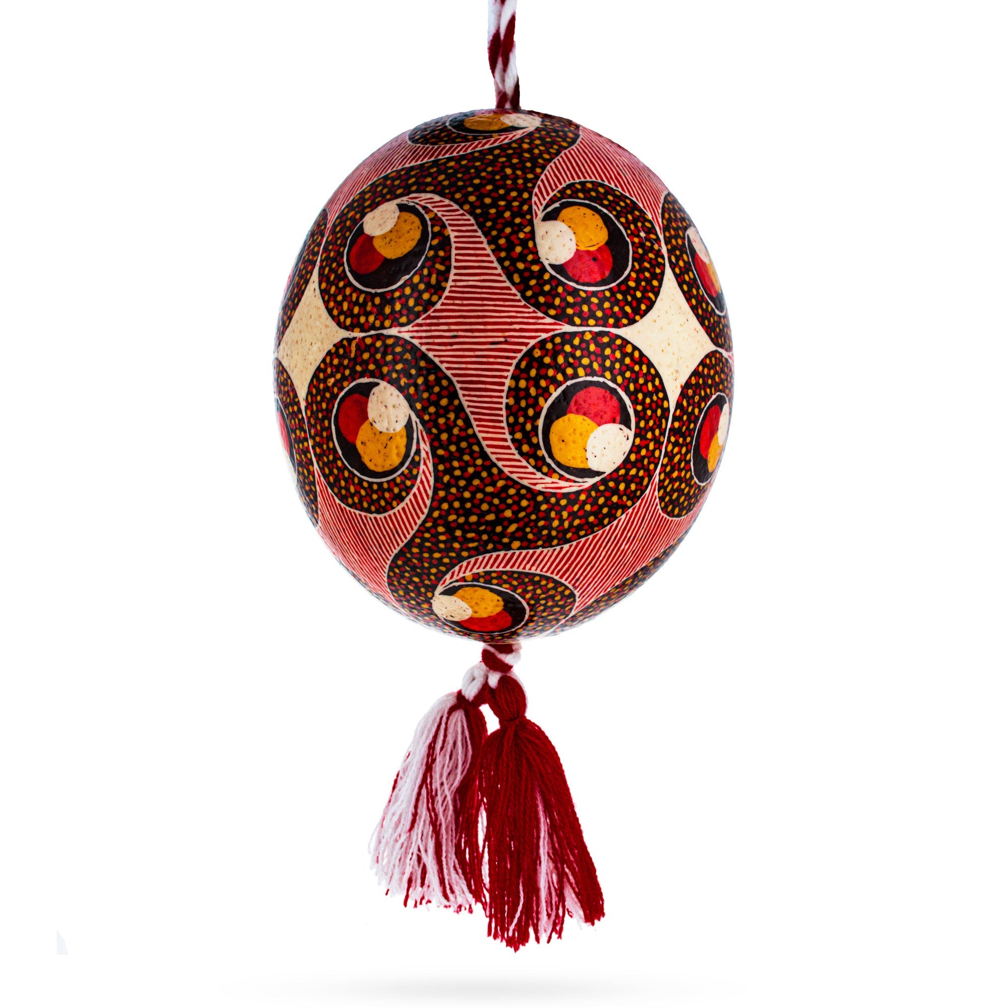 Ornament Traditional Ostrich Blown Batik Technique Ukrainian Easter Egg Pysanky