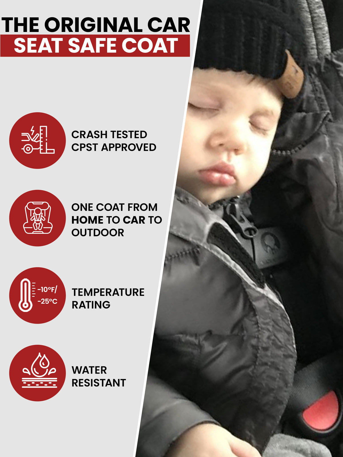 Car Seat Coat | The Road Coat Vegan - Black
