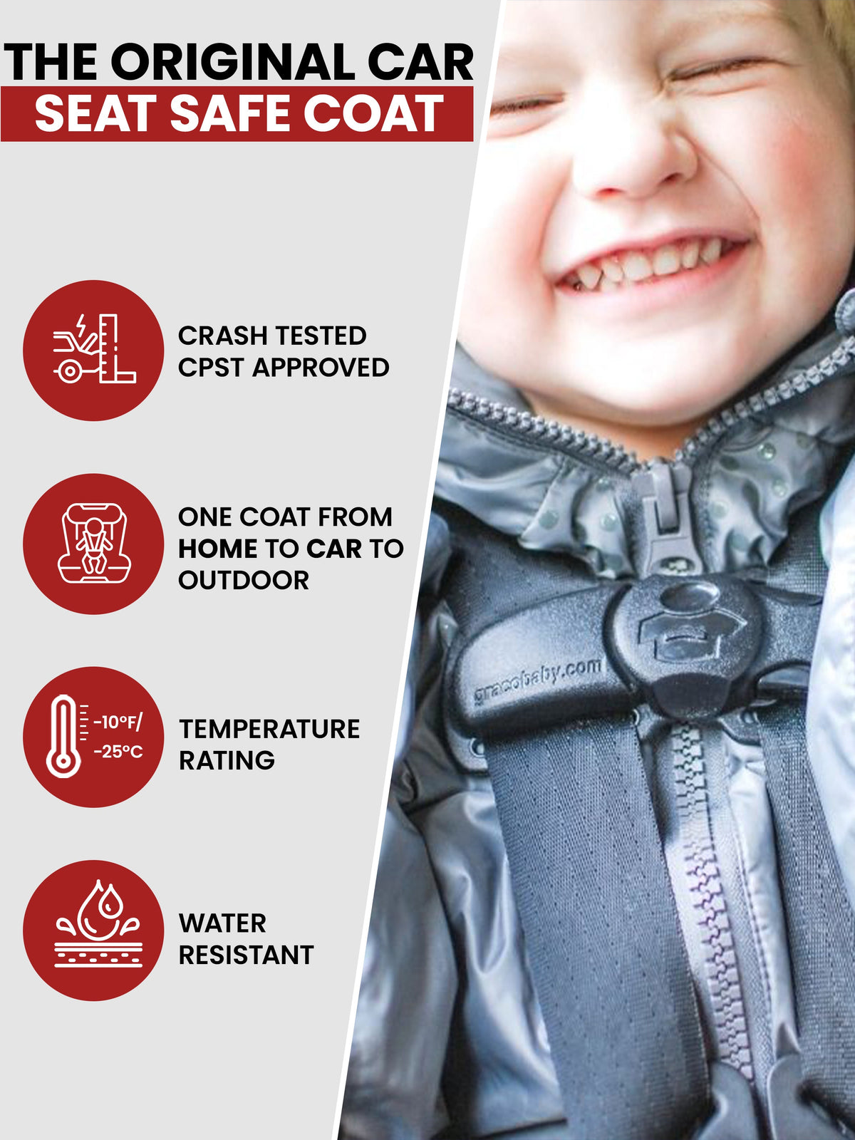 Car Seat Coat | The Road Coat Vegan - Platinum