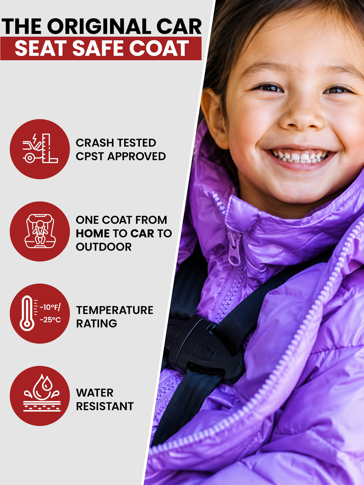 Car Seat Coat | The Road Coat Vegan - Purple
