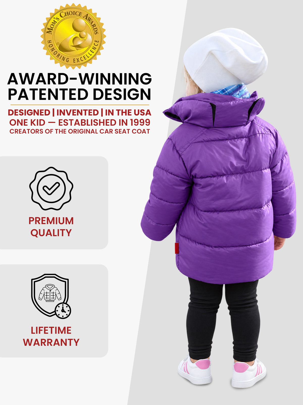 Car Seat Coat | The Road Coat Vegan - Purple