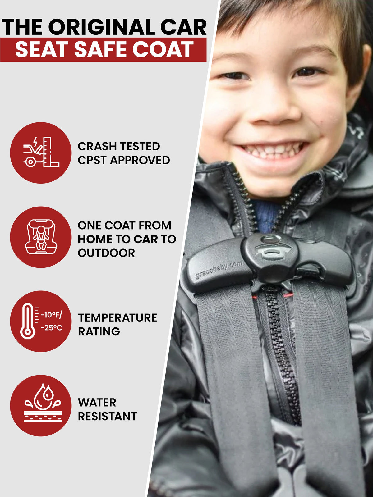 Car Seat Coat | The Road Coat Vegan - Rocketship Print