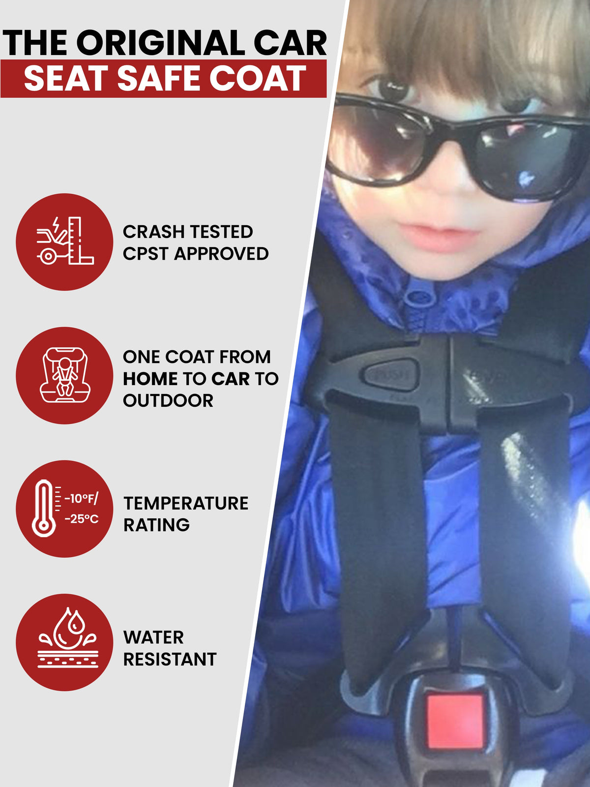 Car Seat Coat | The Road Coat Vegan - Royal Blue