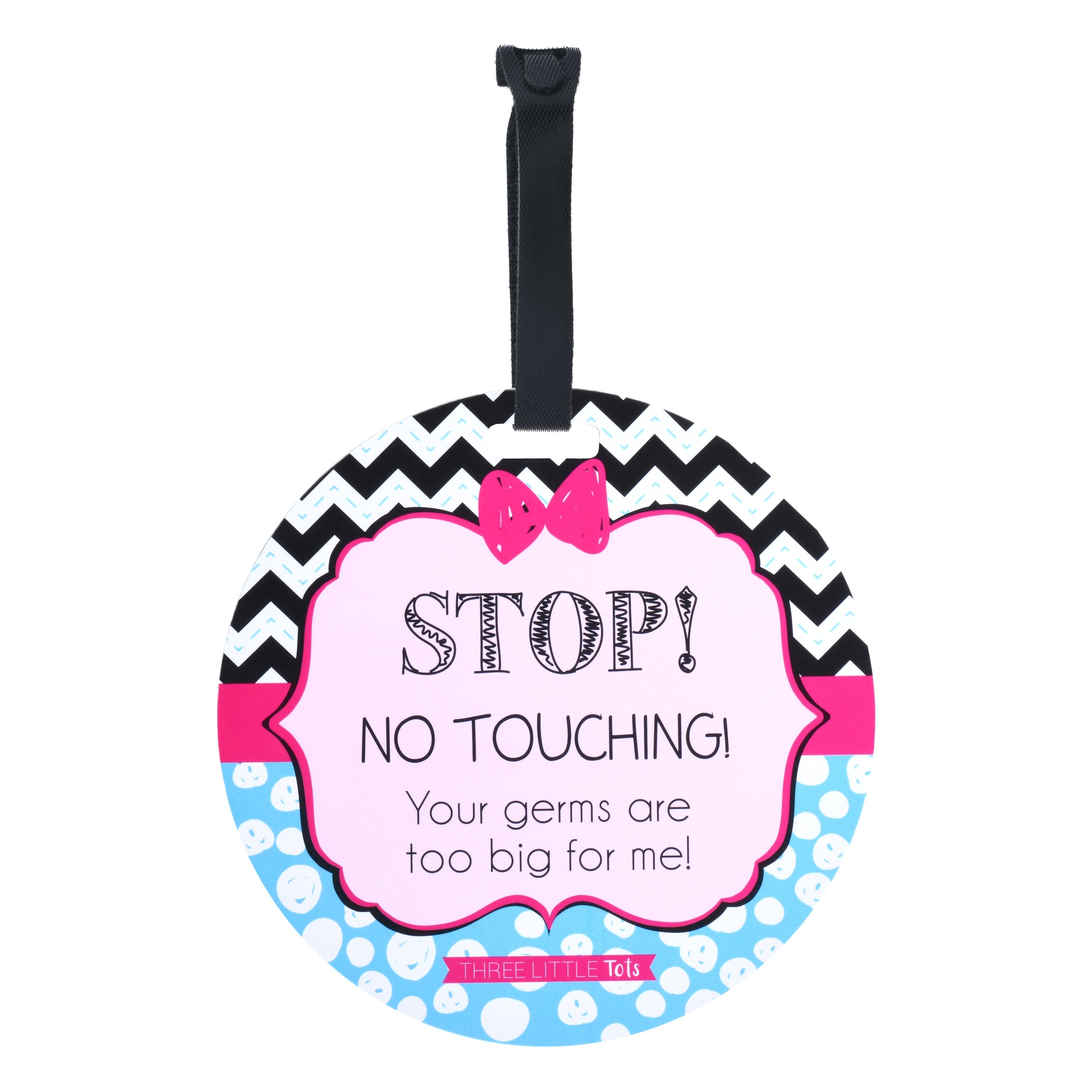 Girl Zig Zag Please Don't Touch My Baby Car Seat Sign Tag
