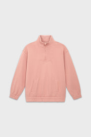 Relaxed Cotton Zip Collar Sweatshirt