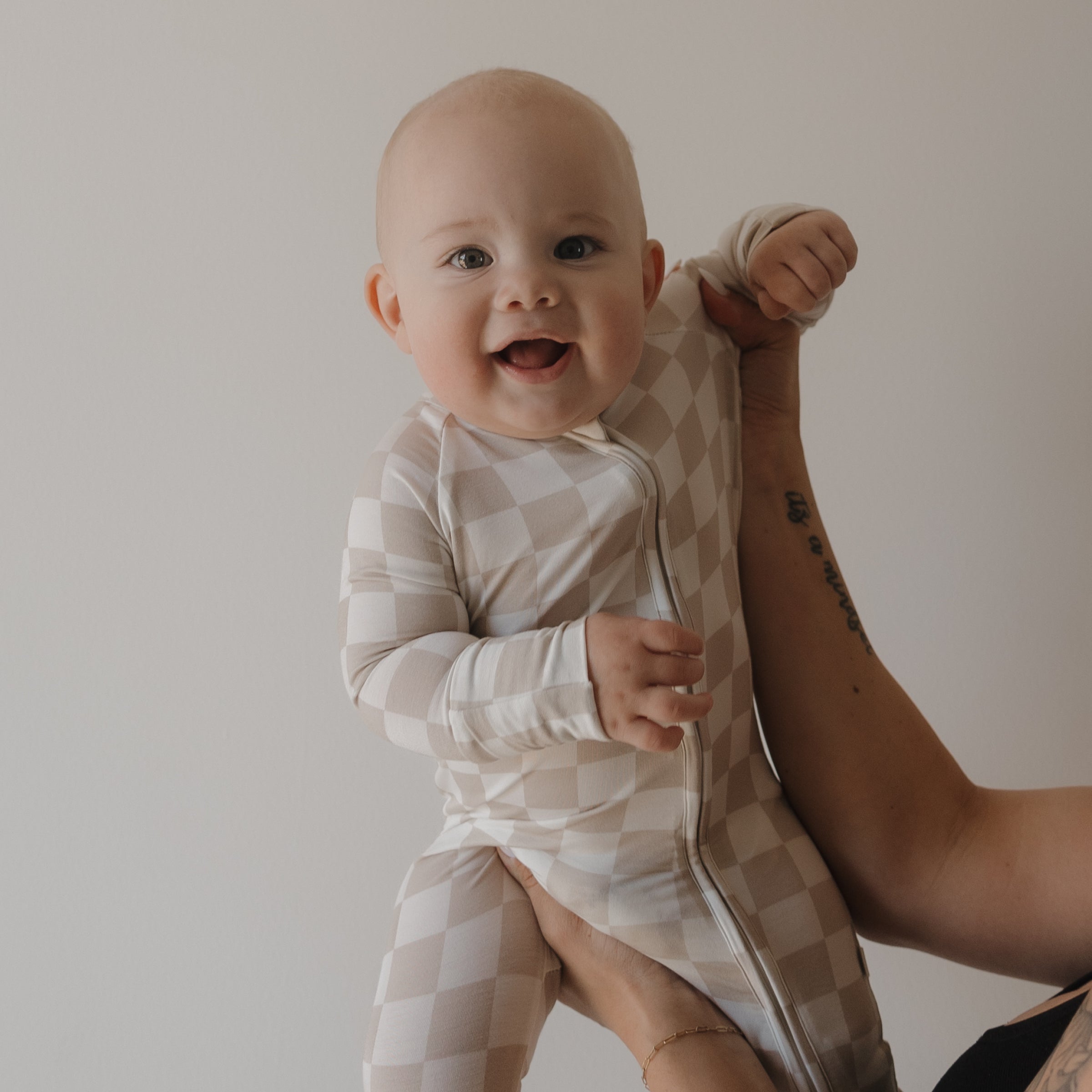Bamboo Zip Pajamas | Checkerboard