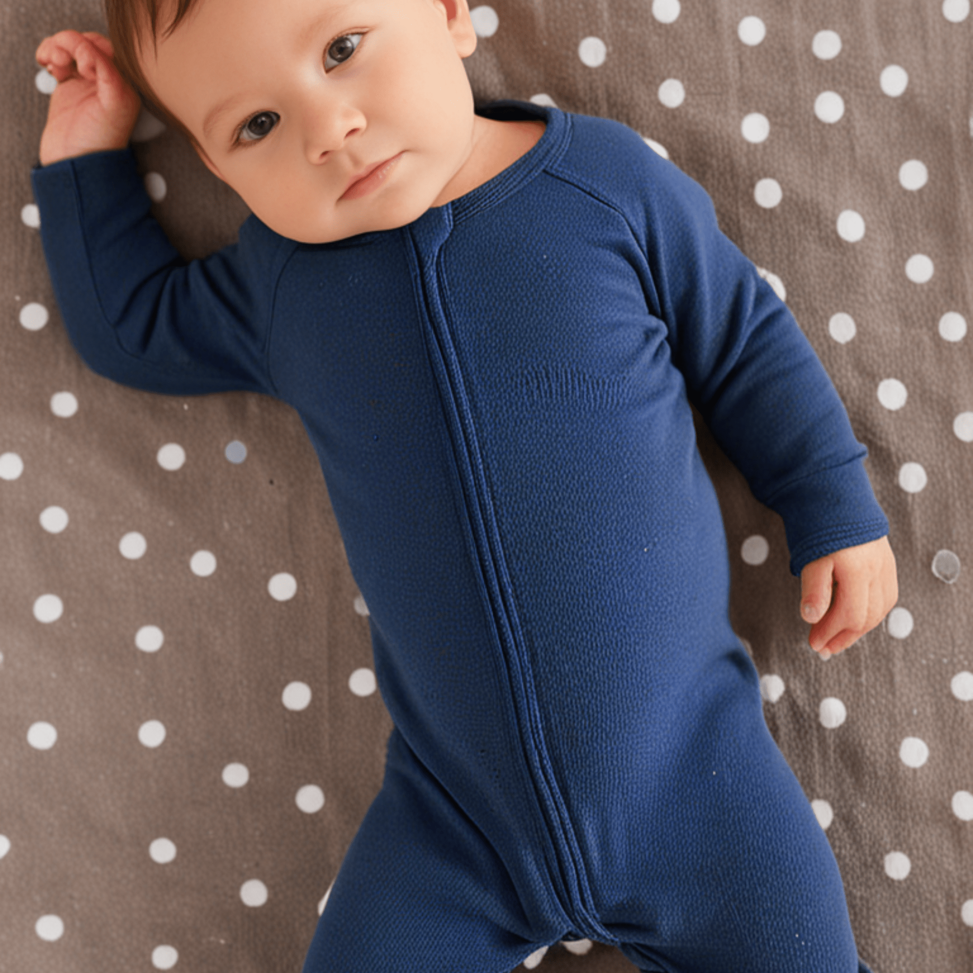 Zipper Footie - Deep Navy
