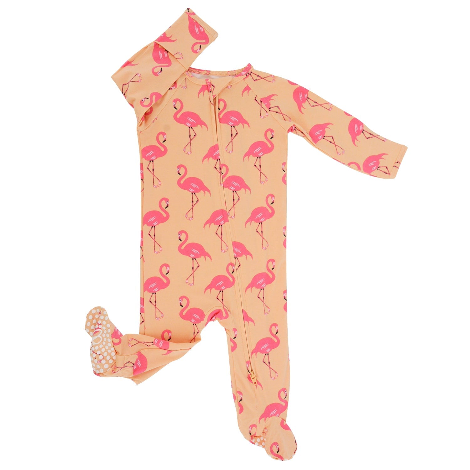 Zipper Footie - Flamingo Peach