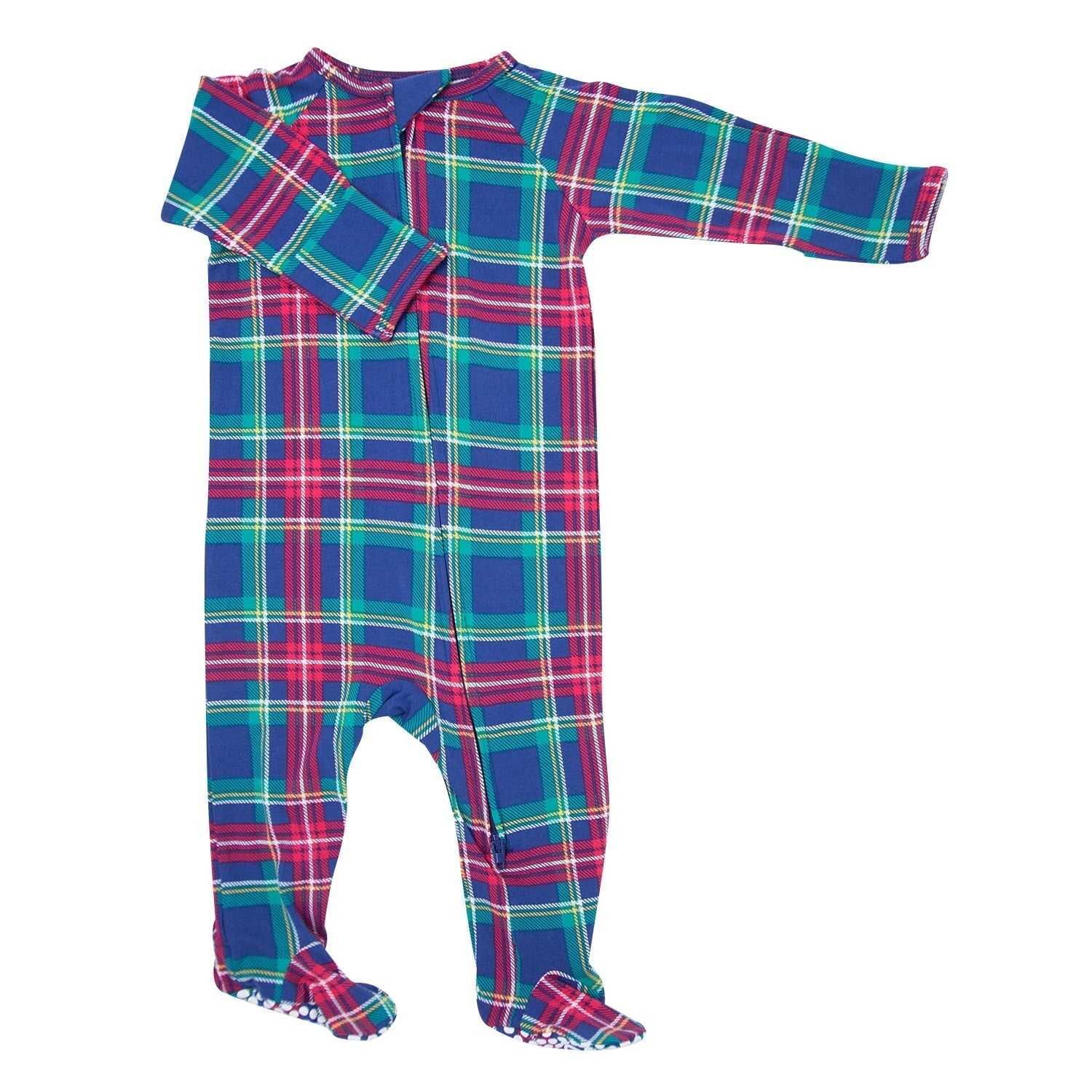 Zipper Footie - Navy Tartan