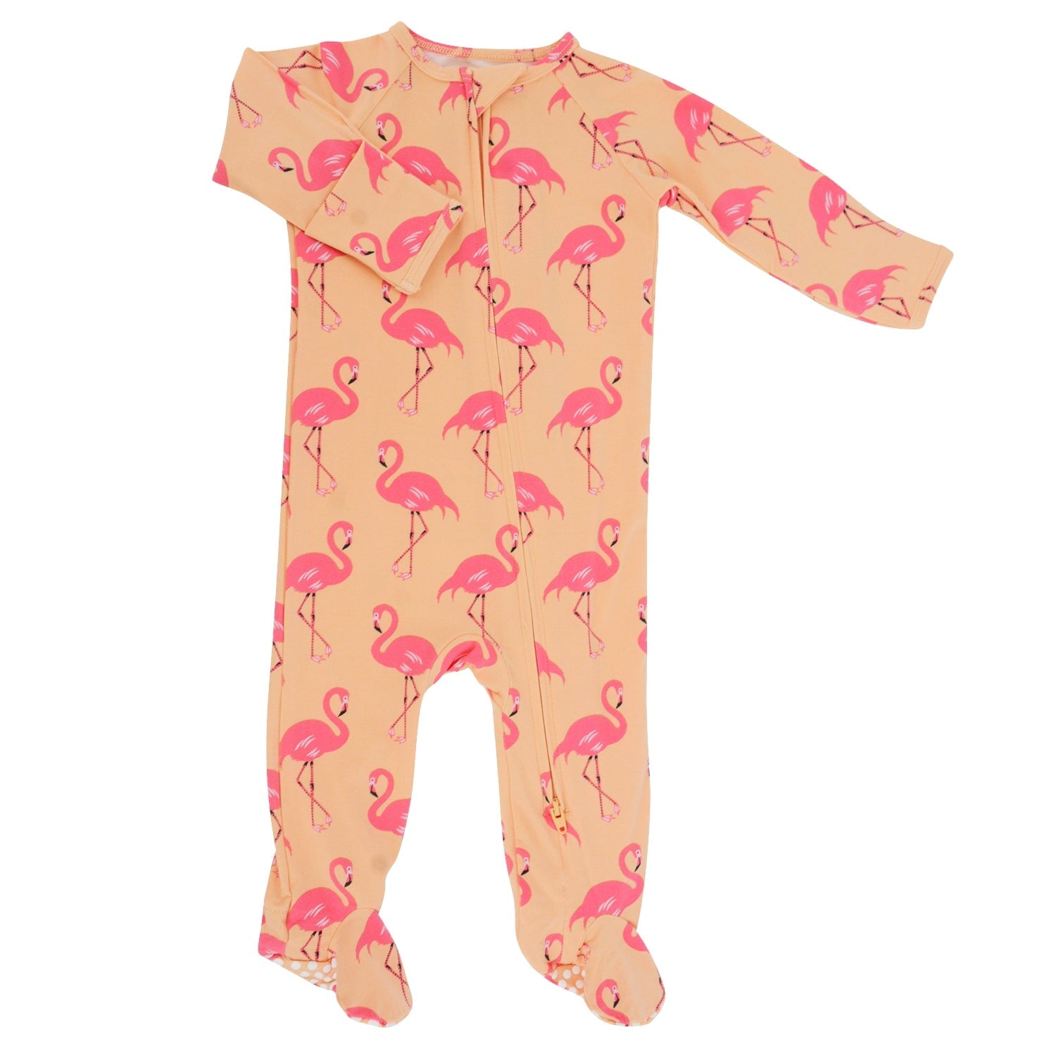 Zipper Footie - Flamingo Peach