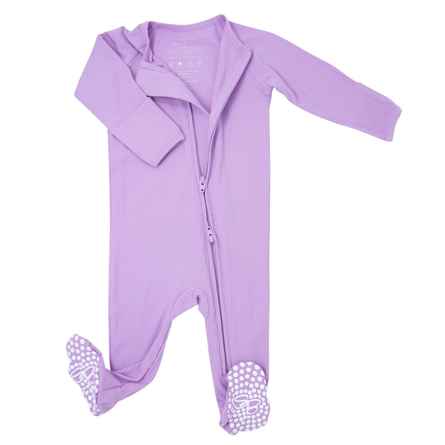 Zipper Footie - Lupine Purple Rib