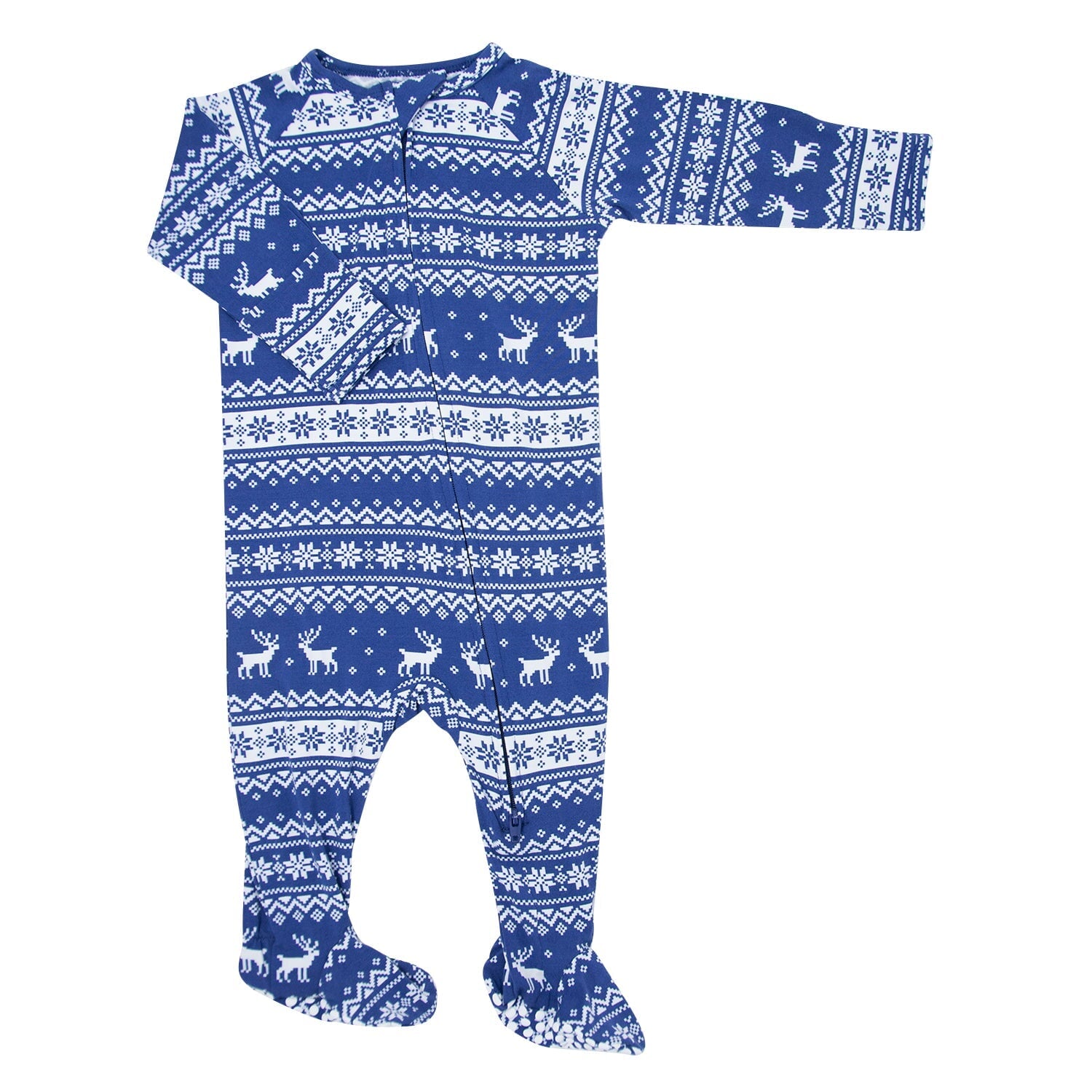 Zipper Footie - Fair Isle Deer