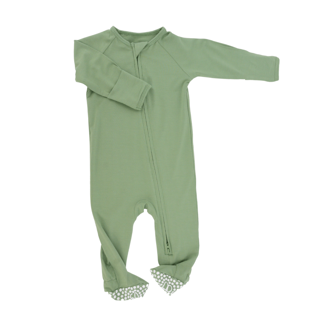 Zipper Footie - Shale Green