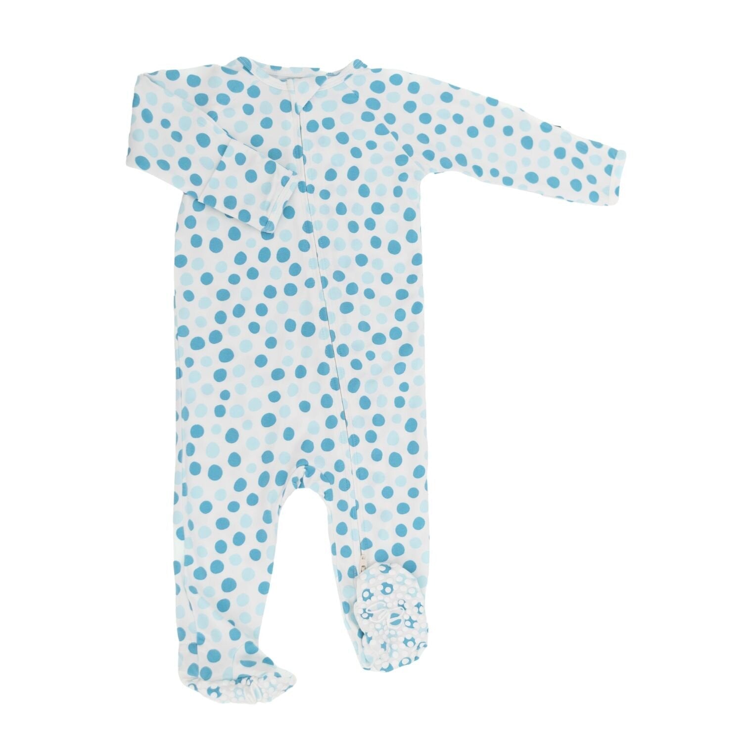 Zipper Footie - Polka Dot Blue