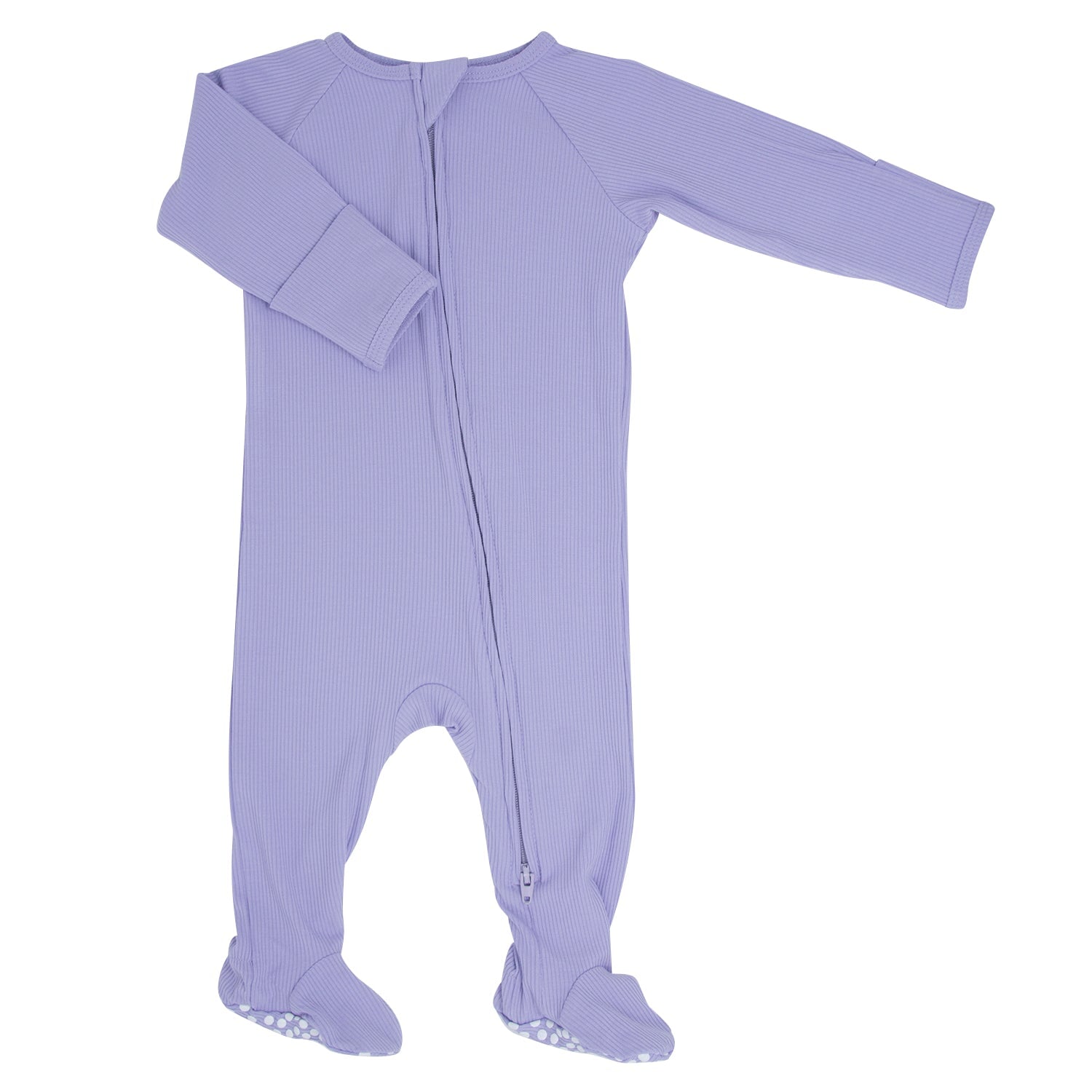 Zipper Footie - Orchid Petal Ribbed