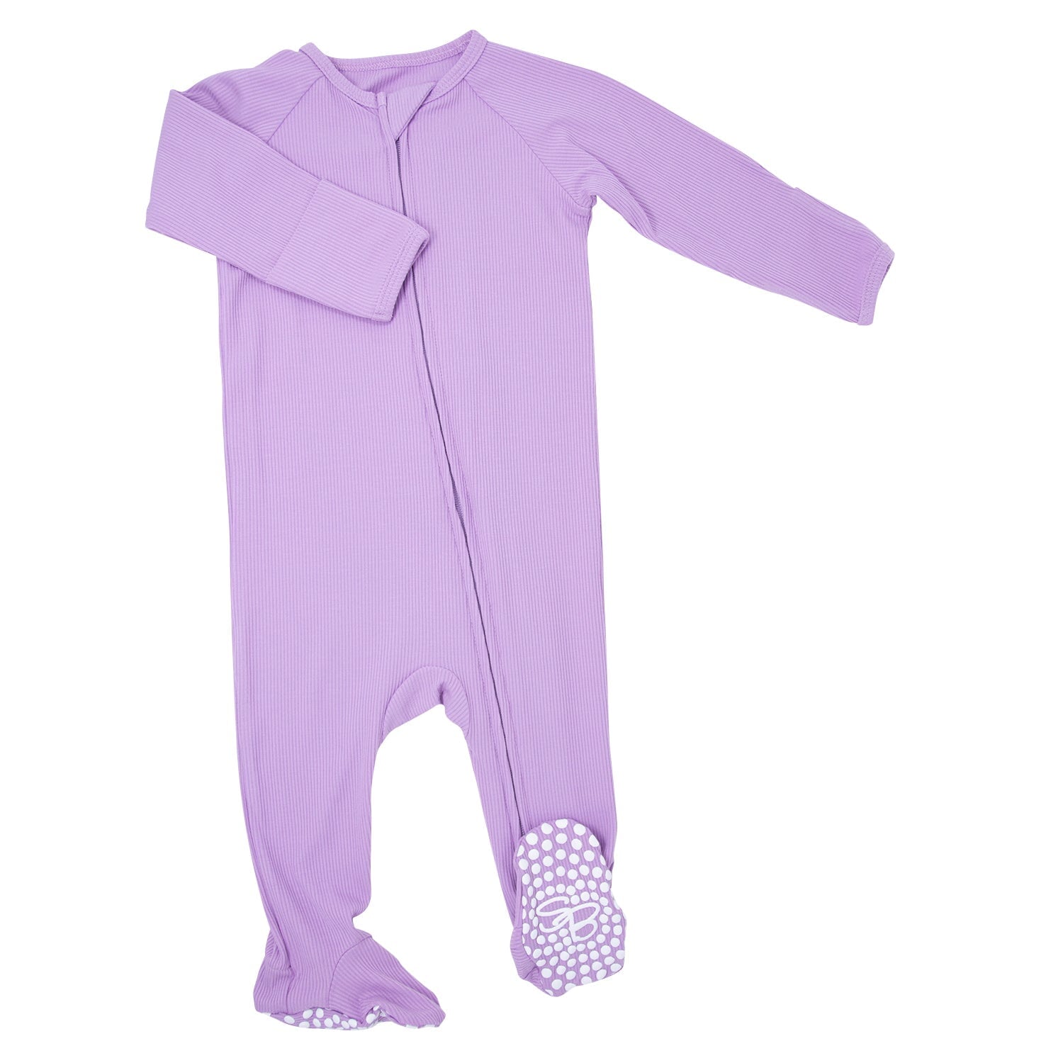 Zipper Footie - Lupine Purple Rib