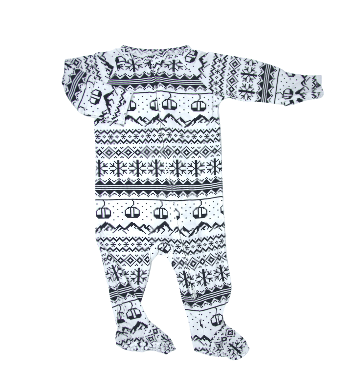 Zipper Footie - Fair Isle Ski Black