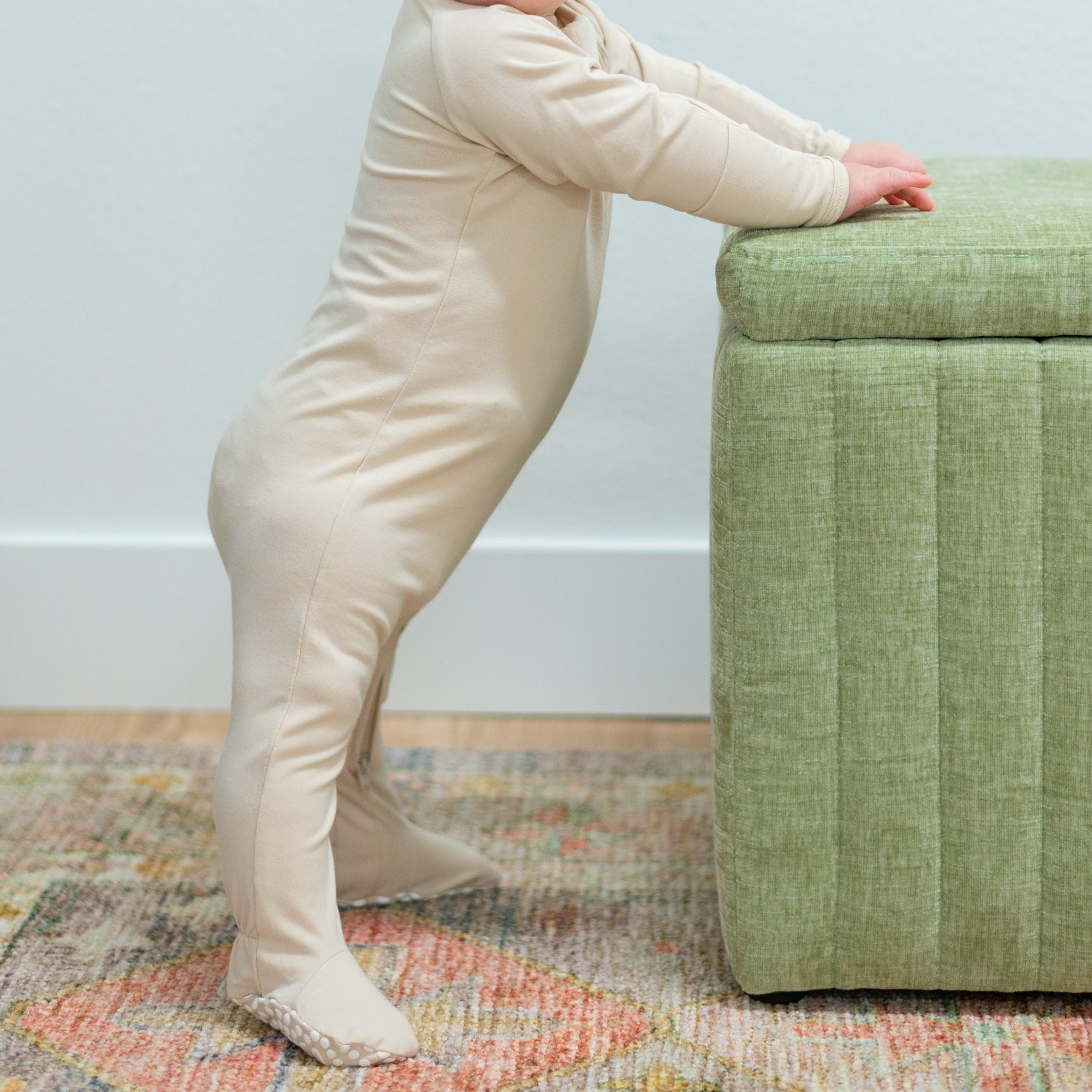 Zipper Footie - Pumice