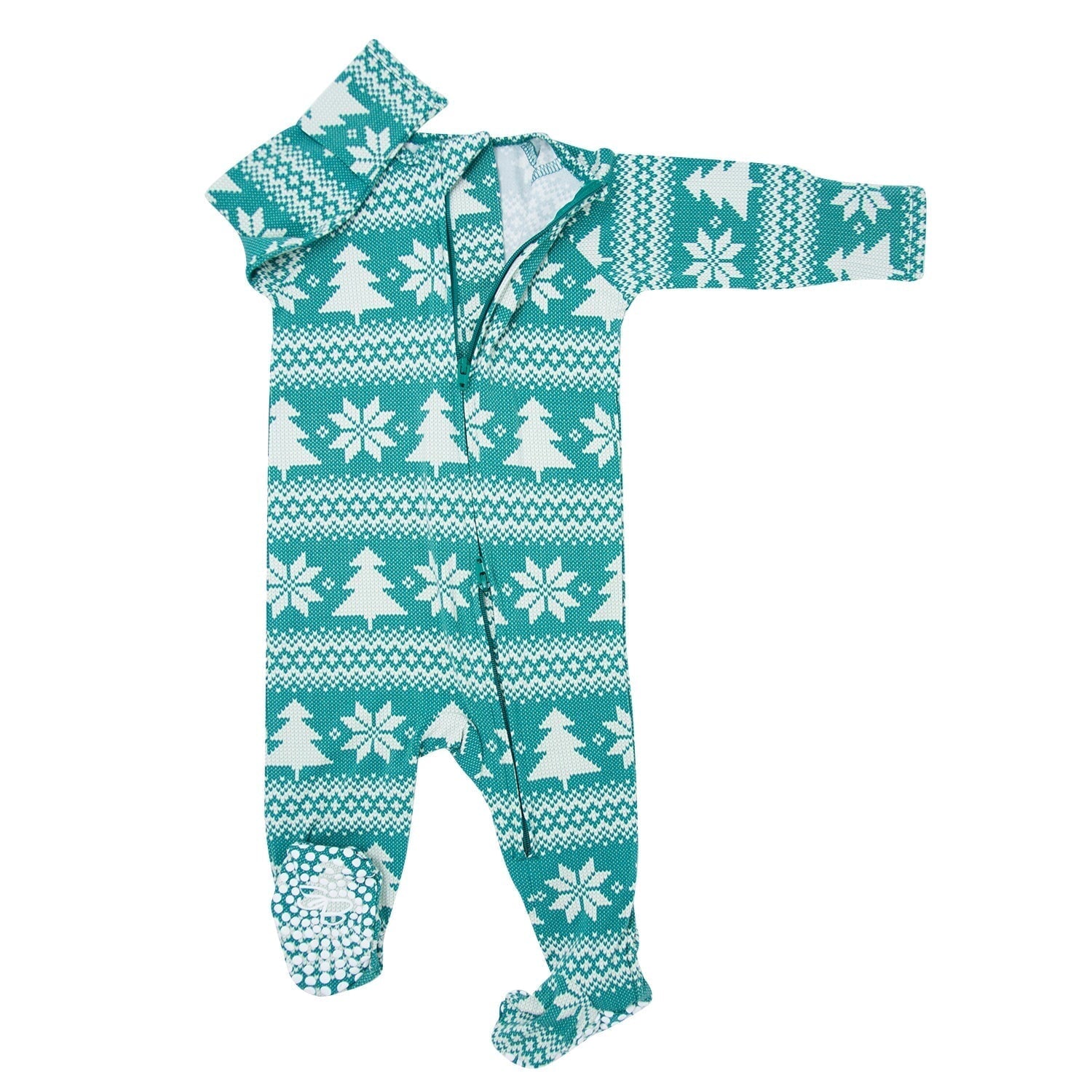 Zipper Footie - Fair Isle Trees