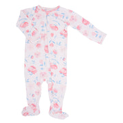 Zipper Footie - Peony Pink