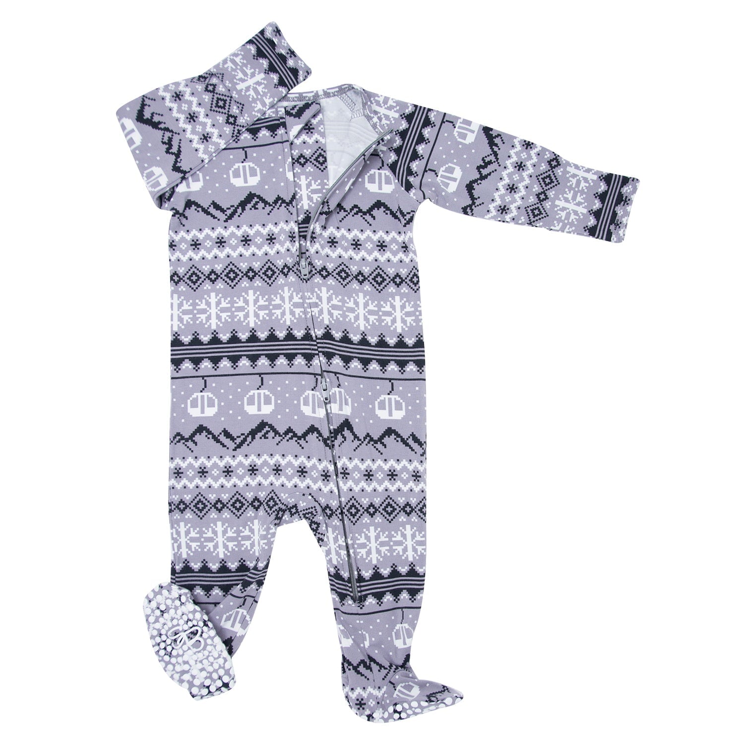 Zipper Footie - Fair Isle Ski Charcoal