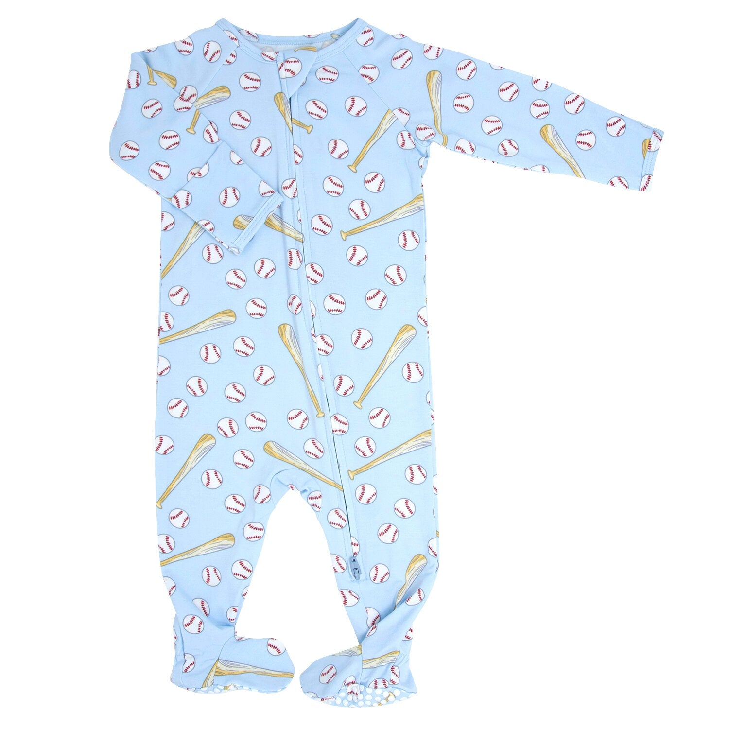 Zipper Footie - Little Slugger Blue