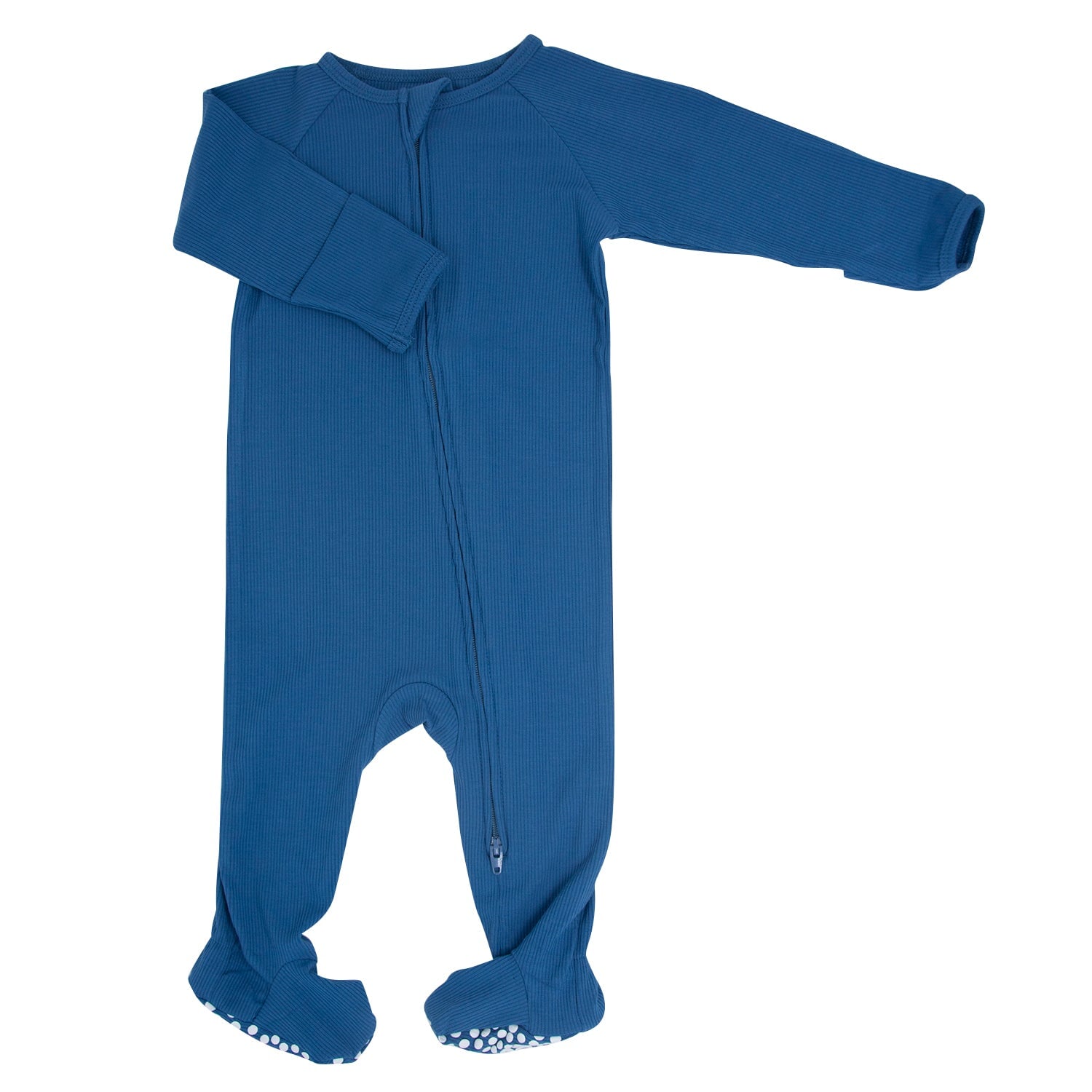 Zipper Footie - Captain Blue Ribbed