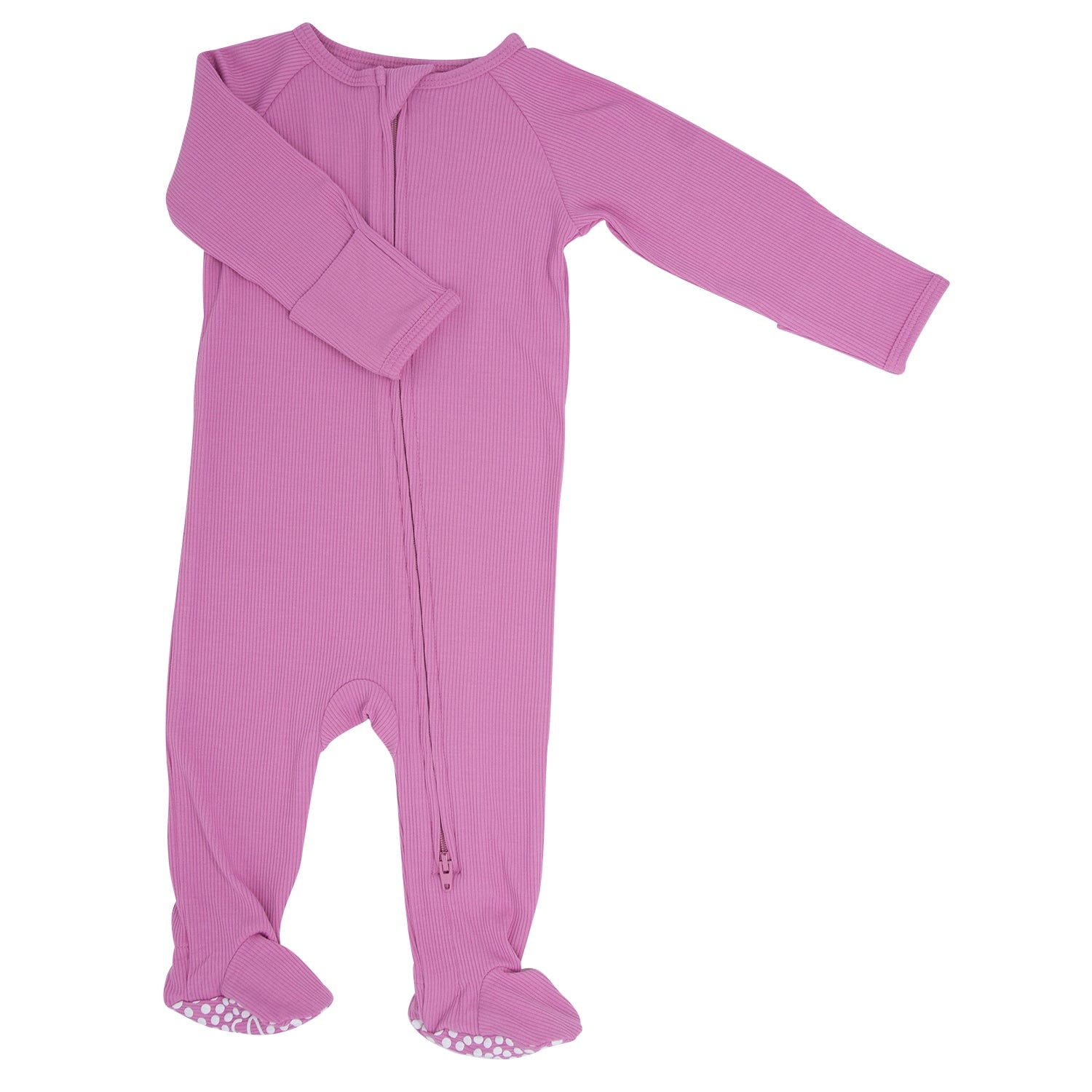 Zipper Footie - Cashmere Rose Ribbed