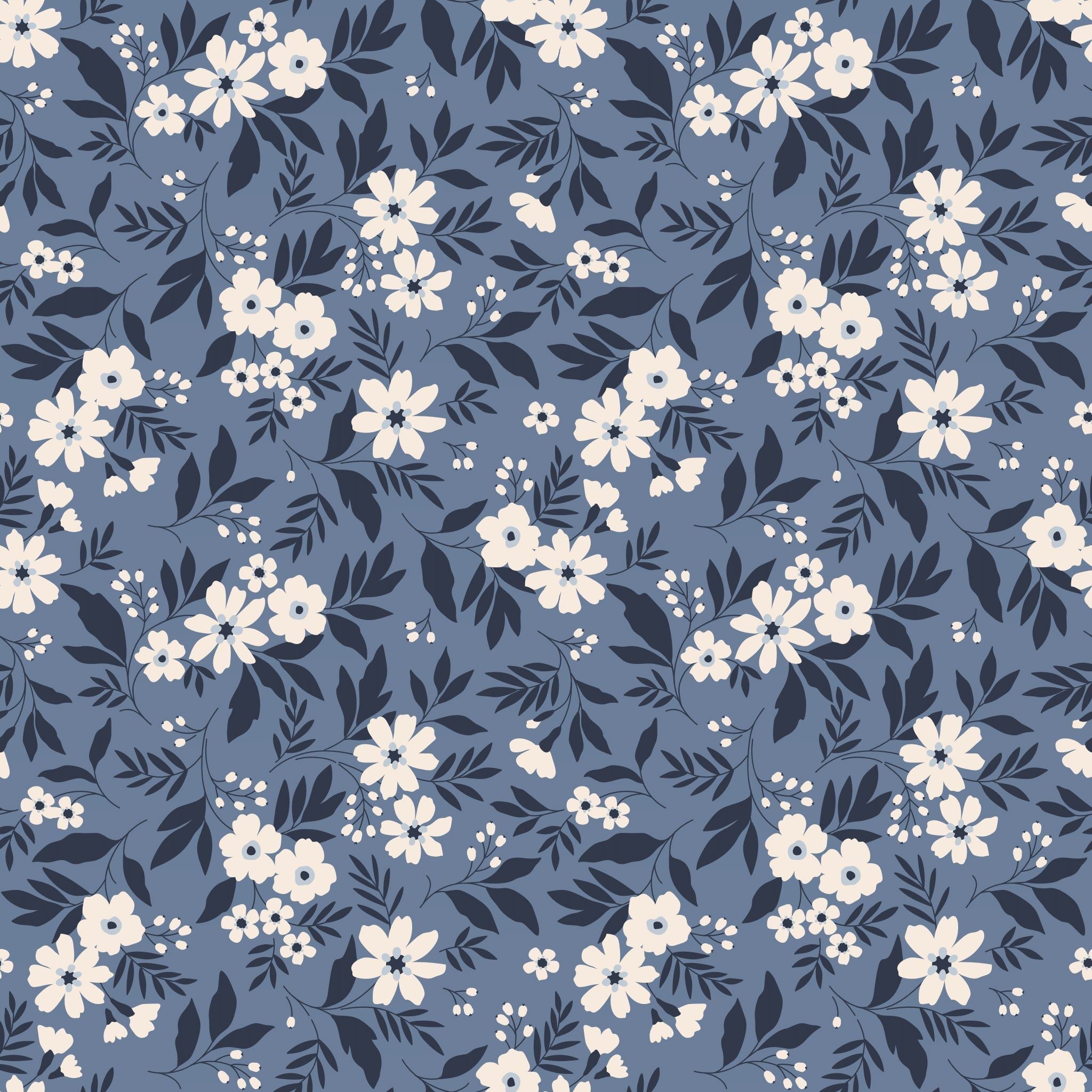 Zipper Footie - Vintage Floral Blue