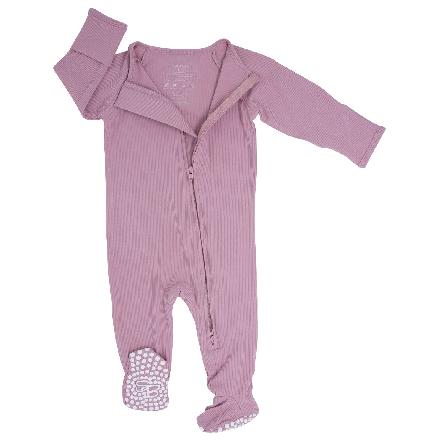 Zipper Footie - Petunia Pink Ribbed