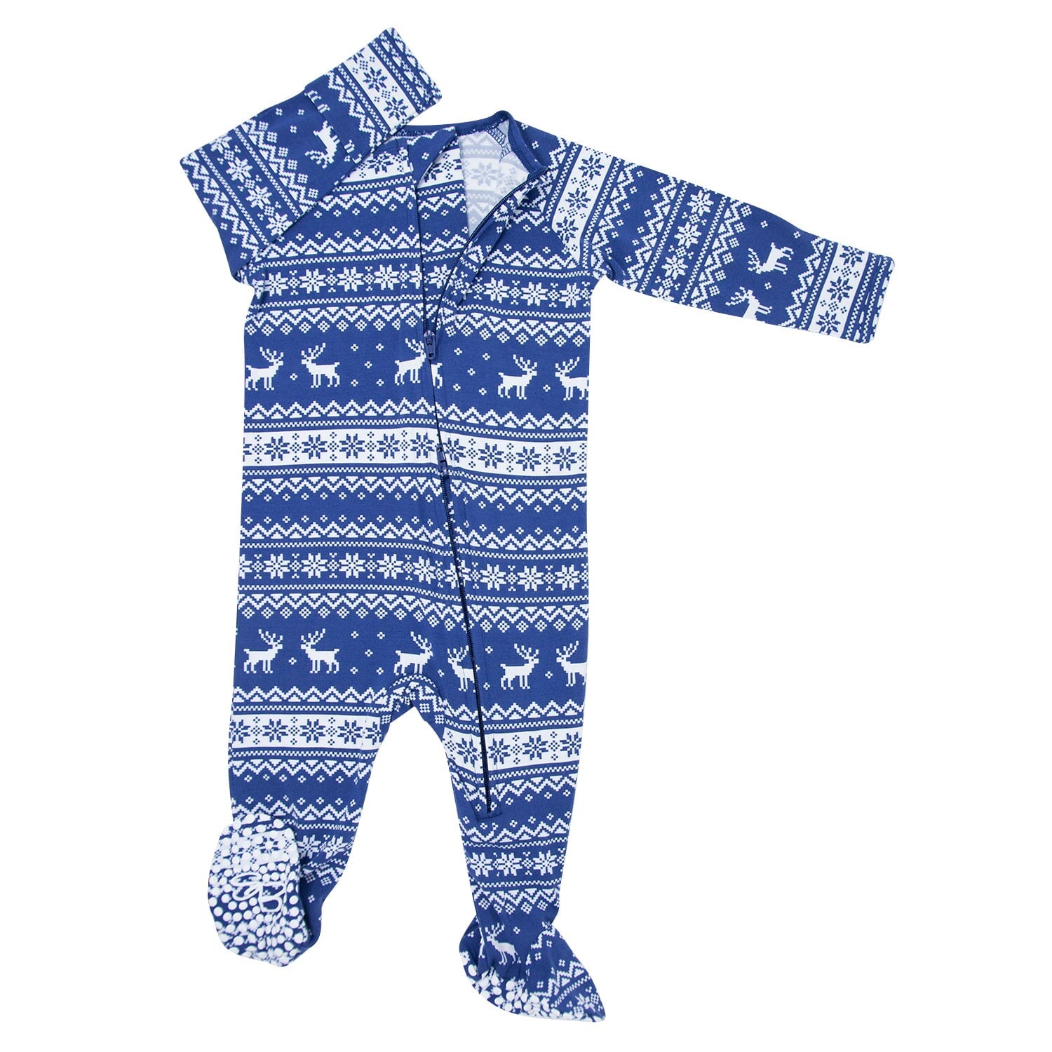 Zipper Footie - Fair Isle Deer