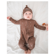 Zipper Romper - Brown Lightning