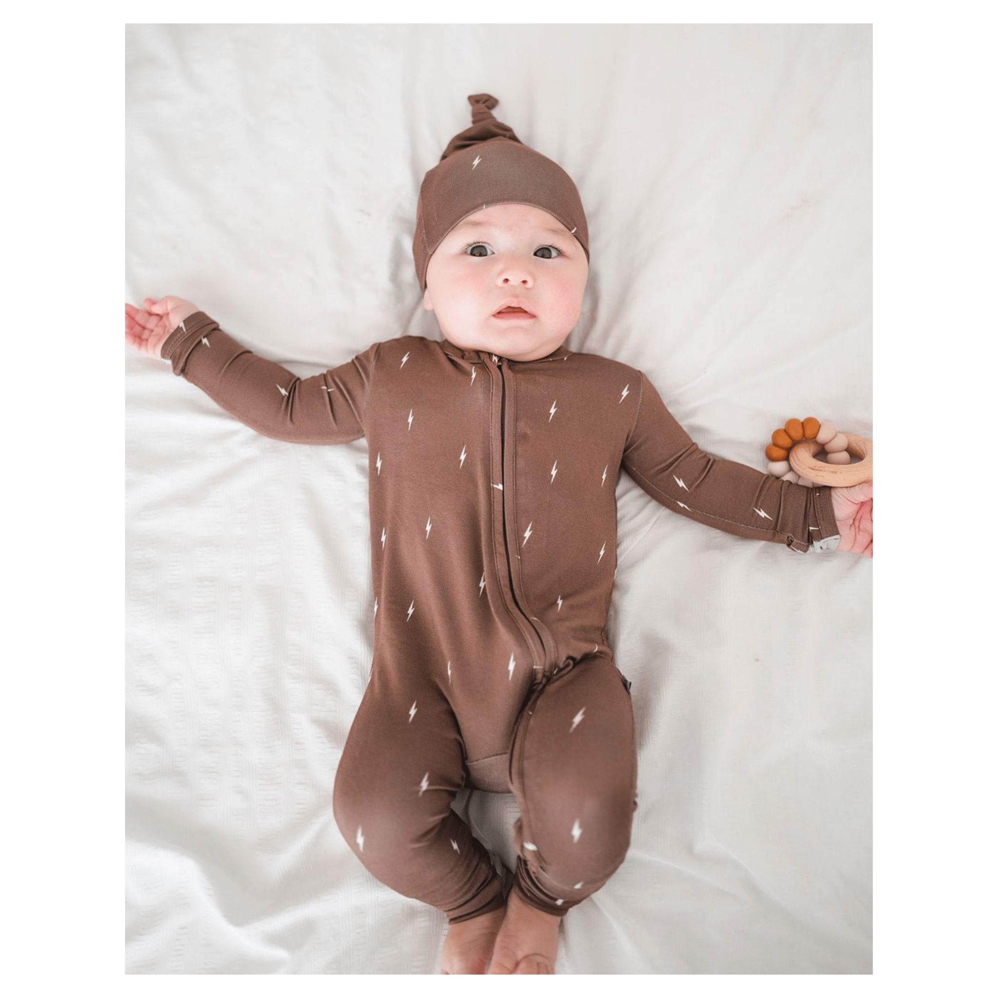 Zipper Romper - Brown Lightning