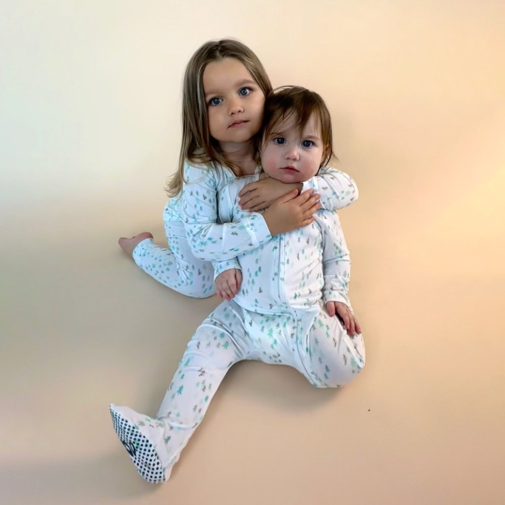 Zippered Footie In Bunny Slopes