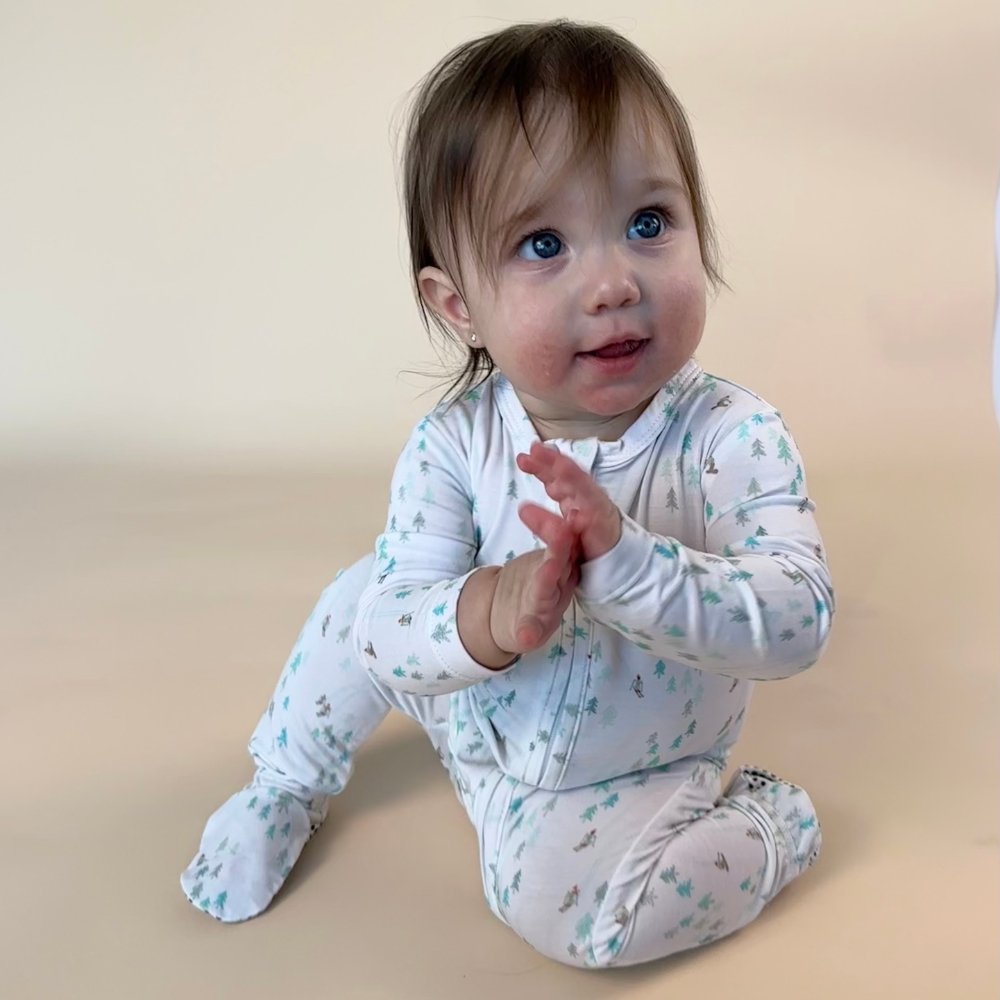 Zippered Footie In Bunny Slopes