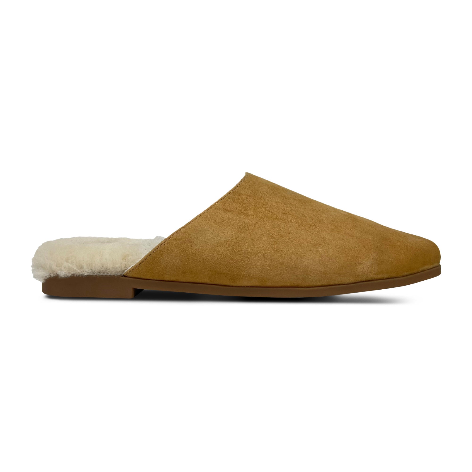 Zoe Slipper Mule In Whiskey Suede