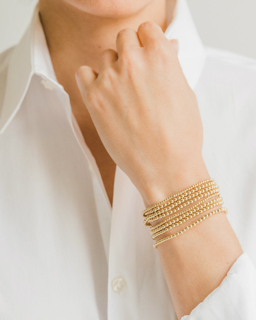 3mm Gold Bead Bracelet